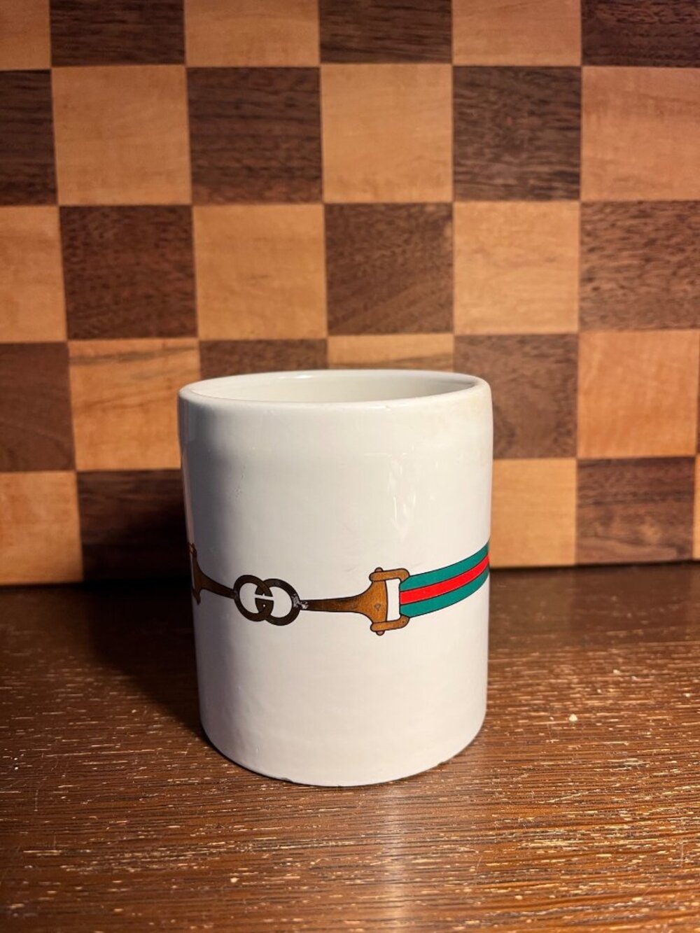80’s Gucci Horse Bit Mug 2 Small Chips A733, Crazing
